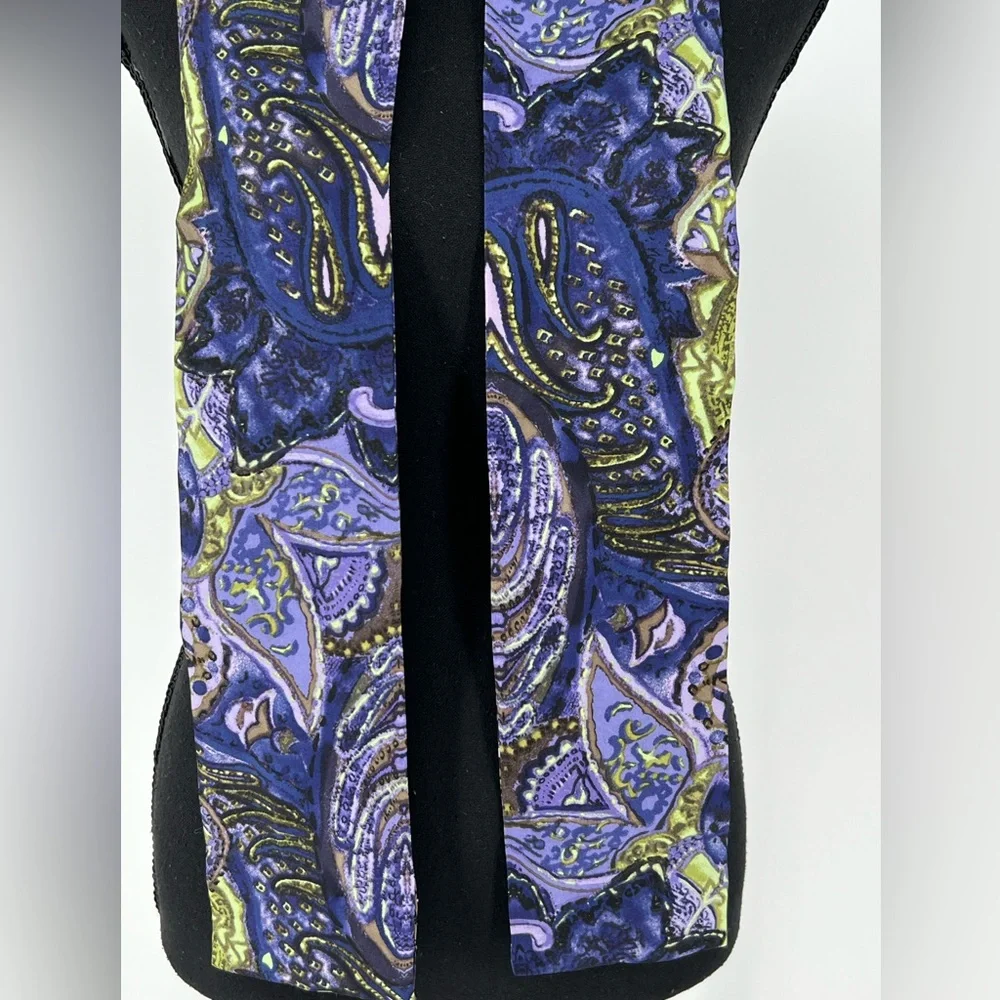 TALBOTS PAISLEY SILK‎ PURPLE AND LIME FASHION SCARF